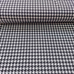 Jerseystoff Hahnentritt,  schwarz wei
