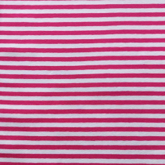 Jerseystoff Streifen 5 mm Garn gefärbt, pink weiß