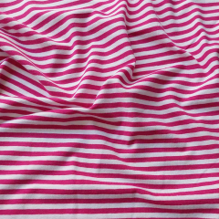 Jerseystoff Streifen 5 mm Garn gefrbt, pink wei