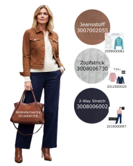 Jeansstoff Denim mit Stretch uni (colored), hellbraun (camel)