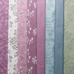 Dekostoff Leinenlook Blumen, creme mauve