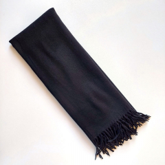 Cashmere Wollschal uni, schwarz