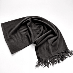 Cashmere Wollschal uni, schwarz