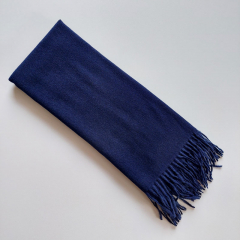 Cashmere Wollschal uni, dunkelblau