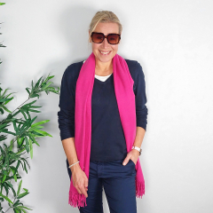 Kaschmir Wollschal Cashmere Woolblend uni, pink