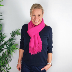 Kaschmir Wollschal Cashmere Woolblend uni, pink