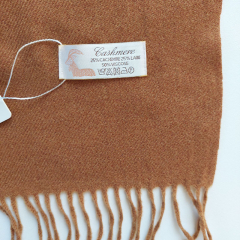 Cashmere Wollschal uni, cognac braun