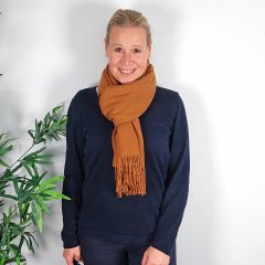 Cashmere Wollschal uni, cognac braun