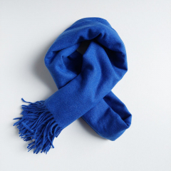 Cashmere Wollschal uni, knigsblau