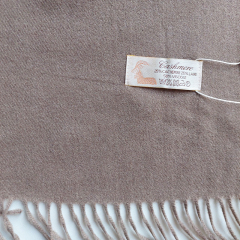 Cashmere Wollschal uni, taupe