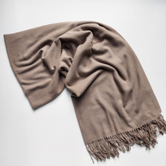 Cashmere Wollschal uni, taupe