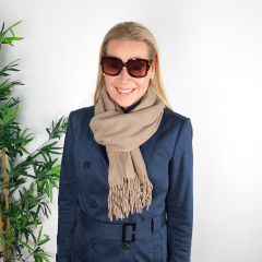 Cashmere Wollschal uni, taupe