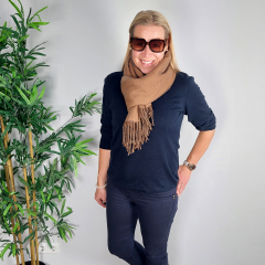 Kaschmir Wollschal Cashmere Woolblend Doubleface, matt braun nougat