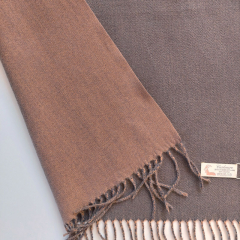 Kaschmir Wollschal Cashmere Woolblend Doubleface, matt braun nougat