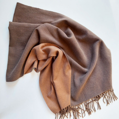 Kaschmir Wollschal Cashmere Woolblend Doubleface, matt braun nougat