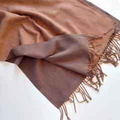 Kaschmir Wollschal Cashmere Woolblend Doubleface, matt braun nougat