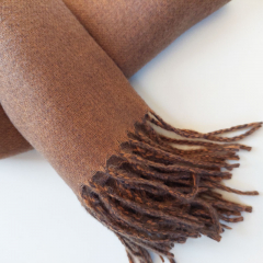 Kaschmir Wollschal Cashmere Woolblend Doubleface, matt braun nougat
