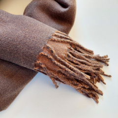 Kaschmir Wollschal Cashmere Woolblend Doubleface, matt braun nougat