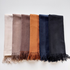 Kaschmir Wollschal Cashmere Woolblend Doubleface, matt braun nougat