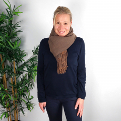 Kaschmir Wollschal Cashmere Woolblend Doubleface, matt braun nougat