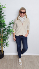 Wellnessfleece Doubleface uni, hellbeige