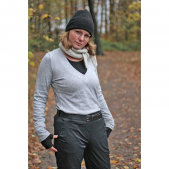 Strickstoff Glattstrick weich dnn, grau meliert