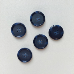 Knopf rund 26 mm 4 Löcher zum Annähen, dunkelblau