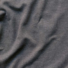 angerauter Sweat Stoff uni, dunkelgrau meliert