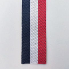 Gurtband Streifen 38 mm, dunkelblau rot weiß