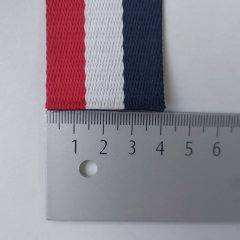 Gurtband Streifen 38 mm, dunkelblau rot wei