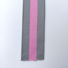 Gurtband Streifen 38 mm, grau rosa grau