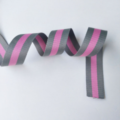 Gurtband Streifen 38 mm, grau rosa grau