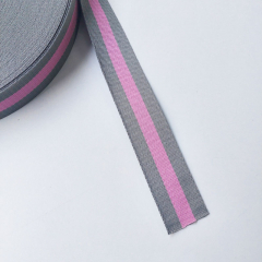 Gurtband Streifen 38 mm, grau rosa grau