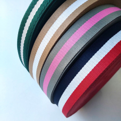Gurtband Streifen 38 mm, grau rosa grau