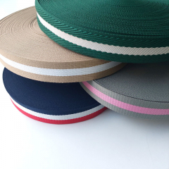 Gurtband Streifen 38 mm, grau rosa grau