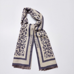 Schal Leomuster  JADORE grau hellbeige