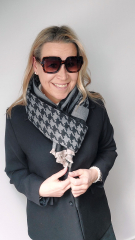 Schal Hahnentrittmuster  JADORE grau schwarz