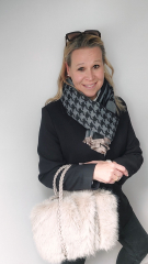 Schal Hahnentrittmuster  JADORE grau schwarz