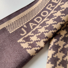 Schal Hahnentrittmuster  JADORE dunkelbraun hellbeige
