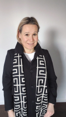 Halstuch Labyrinth Muster Doubleface Schal, hellbeige schwarz