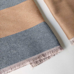 Schal Schriftzug HAPPY grau camel orange