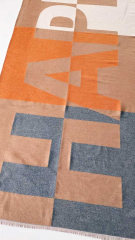 Schal Schriftzug HAPPY grau camel orange