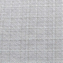 Boucle Stoff Lurex Ton-in-Ton franzsischer Stil uni kariert, cremweiss