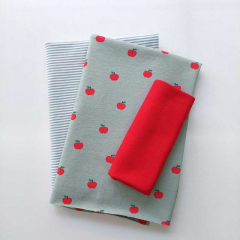 STOFFPAKET Jerseystoff kleine pfel, rot altmint