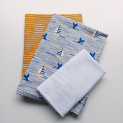 STOFFPAKET Jerseystoff Segelboote Flossen, grau
