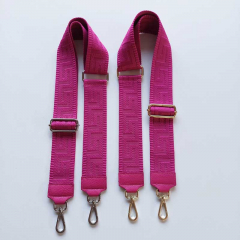 Taschengurt Taschenriemen grafisches Muster 3D-  pink - pinkes Leder - silber Schnallen