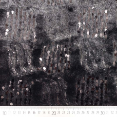 Fellimitat Plsch Pailletten, schwarz