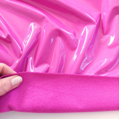 RESTSTCK 21 cm Lackleder Imitat elastisch uni, pink