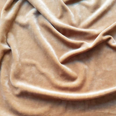Samt Jerseystoff Stretchsamt butterweich, camel