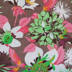 RESTSTCK 96 cm Viskose Twillstoff Blumen Blusenstoff, rosa hellgrn hellbraun